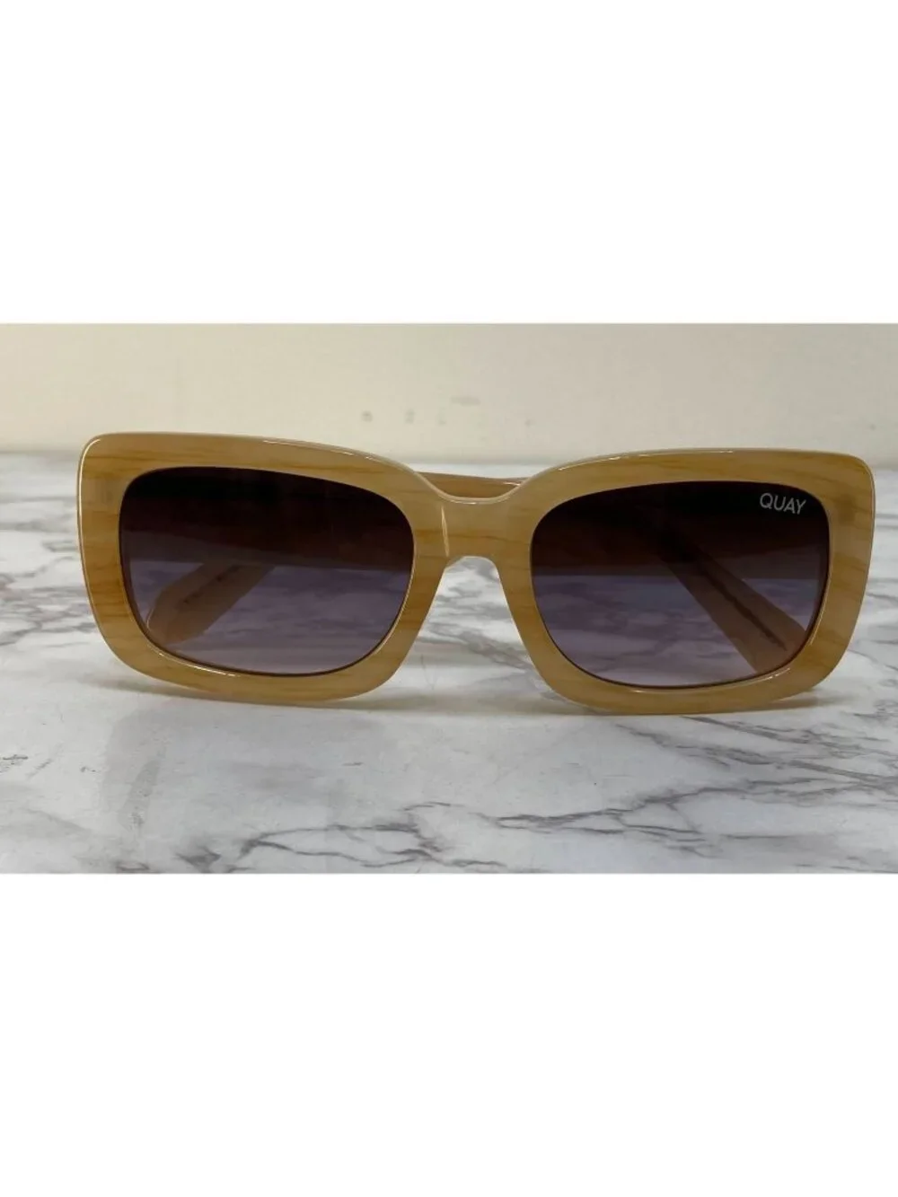 Quay Australia Yada Yada 1212 Square Amber Tan Sunglasses